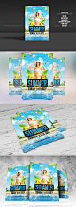 Summer Break Party Flyer 海滩国外海报模板素材源文件-淘宝网