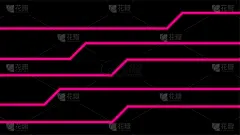 线条辉光粉黑色为背景，现代艺术线条辉光粉颜色为技术概念，霓虹效果闪烁与粉色辉光线，浅粉色明亮闪烁在线