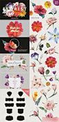 唯美鲜花植物复古手绘免抠图PNG设计卡片平面设计素材 2016011589-淘宝网