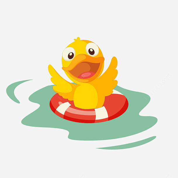 卡通游泳的鸭子 平面电商 创意素材