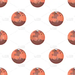 分离着色,白色,漫画,计算机图标,火星,太空船,红色,球体,概念,天文学