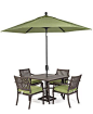 Madison Outdoor 5 Piece Set: 40\" Square Dining Table and 4 Dining Chairs