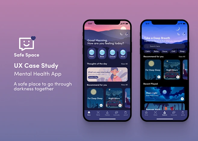 Health mental health mental health case study therapy therapy app ui ...