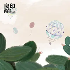 良印手绘仙人掌个性艺术壁纸电视背景定制壁画卧室客厅无纺布墙纸-tmall.com天猫