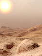 沙漠沙地沙尘暴场景雾霾