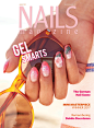 the cover of nails magazine with pink and white nail art