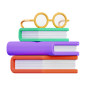 Book And Glasses 3D Icon