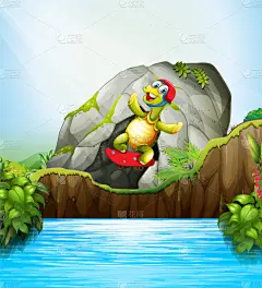 海龟,滑板,自然,进行中,分离着色,愉悦,运动,图像,艺术,设计