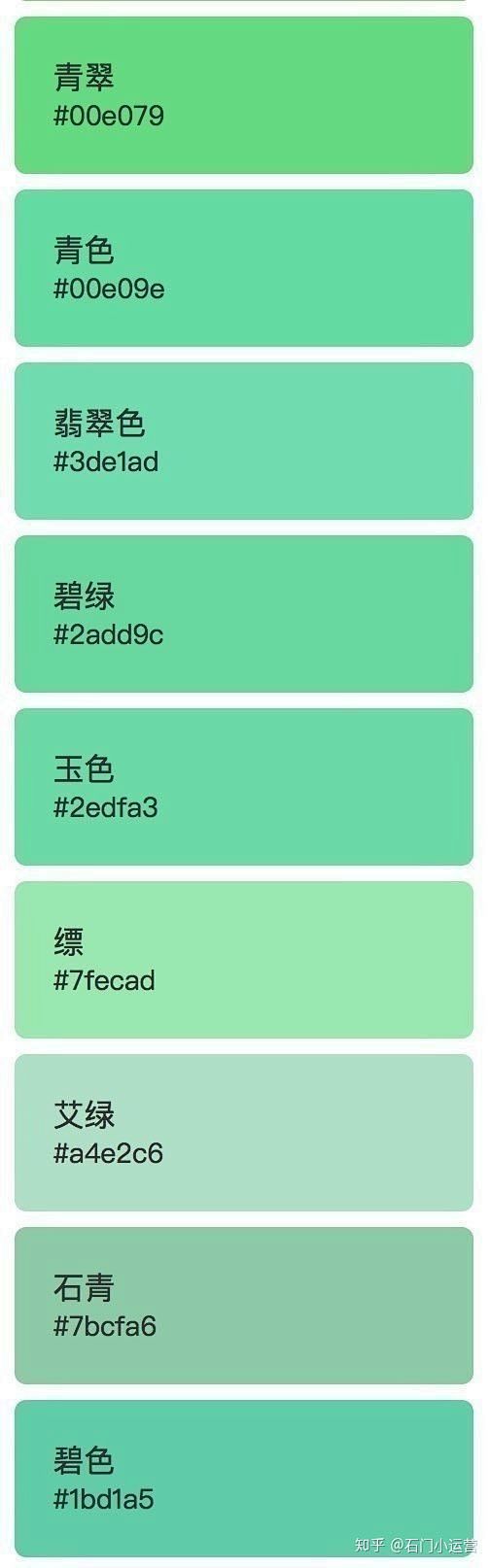 中国传统颜色的名称及对应的色卡RGB值图...