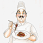 卡通卷面条撅嘴厨师 设计图片 免费下载 页面网页 平面电商 创意素材