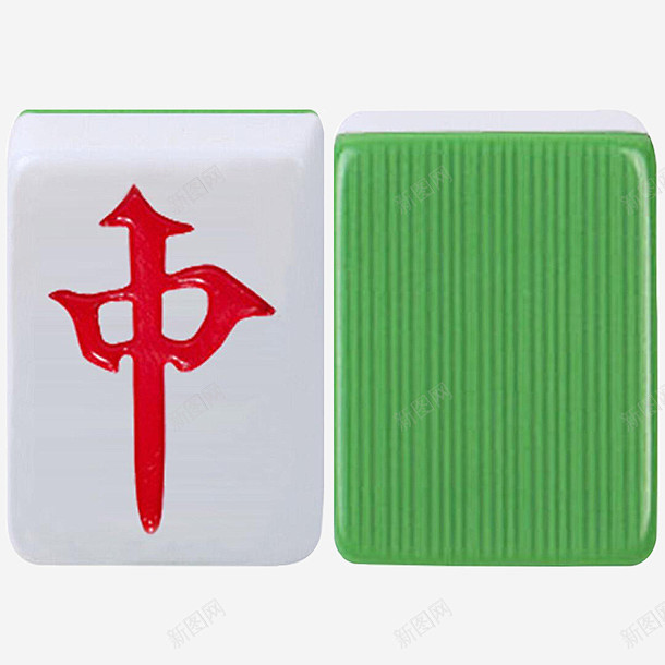 手绘绿色麻将设计图片