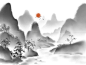 花瓣素材_中国风水墨山水免抠元素_193328642