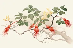 人参养生健康插画