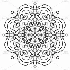 曼荼罗着色书。设计墙纸。瓷砖的模式。油漆衬衫，贺卡，贴纸，花边图案和纹身。室内设计装饰。手绘插图。白