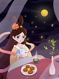中秋主题中秋佳节传统中秋节插画