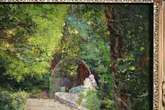 Le Jardin费迪南德·杜·普伊戈多 Ferdinand du Puigaudeau1864-1930，法国后印象派“我着迷于收集每个月光笼罩的夜晚。”他的作品通过强烈的色彩对比和别具匠心的创作手法带来强烈的视觉冲击。仿佛在昏暗的夜空下闪烁着几颗小而明亮的星星，引人无尽遐想。 (4)
