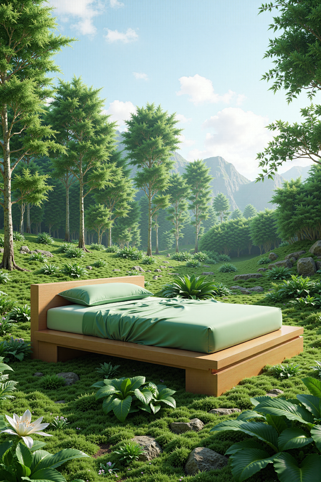 擅长画大自然户外电商场景美景，偏C4D风...