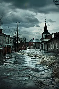 洪水洪涝自然灾害图片