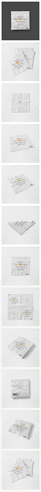 高端餐饮餐厅方形纸巾样机vi品牌贴图多角度展示效果PSD设计素材