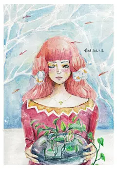 damomo523  的插画 绿萝