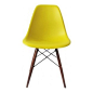 Ariel - Eames Style DSW Molded Dark Yellow Plastic Dining Shell Chair with Dark Walnut W - A truly comfortable chair, the shell dining chair sports a futuristic yet retro look at the same time. Constructed of heavy duty matte finish seats, this stylish ch