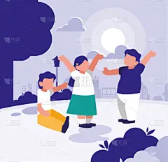 faceless children in park in city