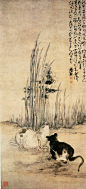 黄慎 双猫图  清-扬州八怪