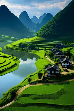 简约山水唯美山水壁纸素材