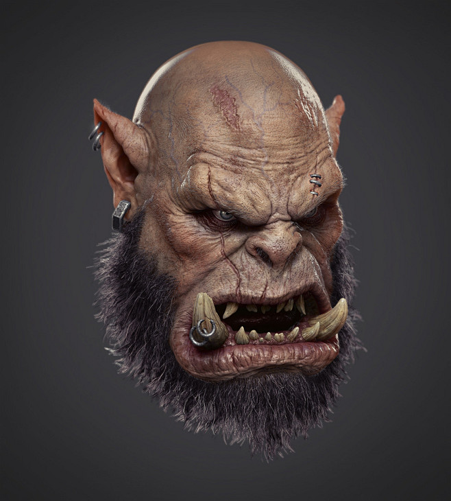 Orc head portrait, s...