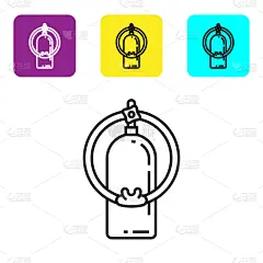 分离着色,水中呼吸器,计算机图标,黑色,白色,线条,小罐,压力,运动,休闲