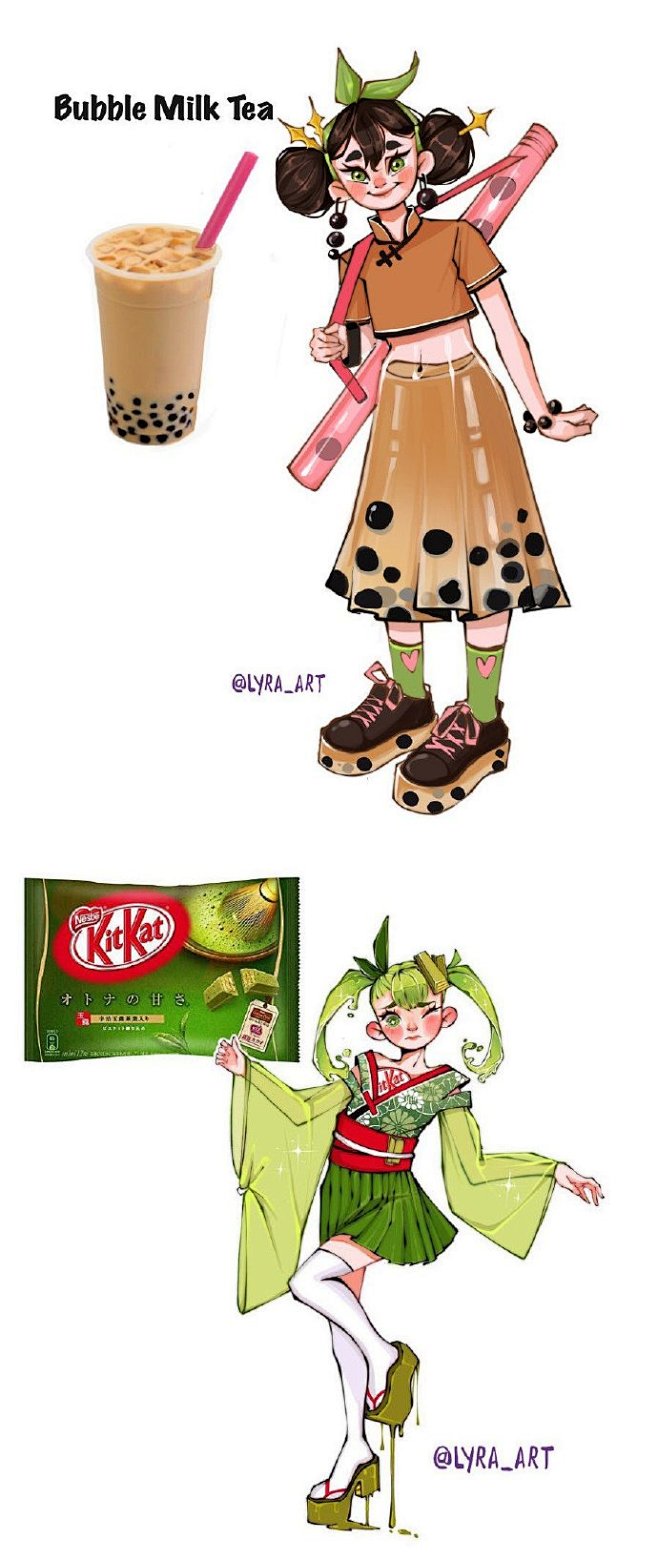 食物拟人化插画，你最喜欢哪一个呢？

插...