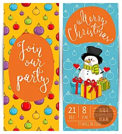 唯美卡通圣诞节贺卡邀请函平面设计宣传海报 矢量设计素材 G918-淘宝网