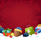 圣诞雪地礼盒背景矢量素材，素材格式：EPS，素材关键词：礼物,礼盒,圣诞节,雪地