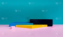 时尚的现代插画背景。几何形状。3 d渲染。
