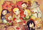 #the hobbit# crossover #Pushing Daisies# 想吃派就想到甜甜的Ned！ 画了黑森林甜点师和他家小叶子~今天又给大家做派啦~快乐丛林日子！我喜欢我喜喜！ 