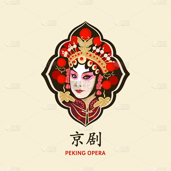歌剧,图标,京剧,传统,戏剧表演,饰头巾,女人,复古