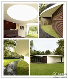 【天圆地方的铜钱式大宅】这座住宅位于玻利维亚圣克鲁兹。建筑四四方方的外形给人安全感和平衡感；放置于圆形的地基中，与天空融为一体，激发创意。天圆地方的理念通过中国铜钱的方式在该建筑中得到体现