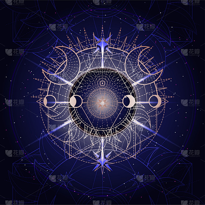矢量插图的神圣的几何符号在抽象的背景。