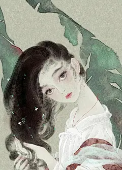 古典美女插画~  作者：尧立 ​​​​