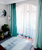 新中式禅意北欧现代美式纯亚麻棉麻青绿蓝色客厅卧室窗帘布料定制-淘宝网