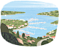 Le Parisien Magazine - Sardaigne : A serie of 7 illustrations I made to depict notable places in Sardinia for Le Parisien Magazine. 