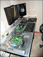 The coolest Desktop computer. Its built into the desk. #computer #geek: 