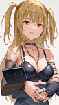 Anime 2250x4000 anime girls anime Misa Amane Death Note cleavage red eyes