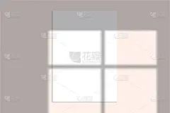 矢量模拟的白色空白垂直纸。阴影覆盖的效果。透明柔和的光线和窗户的阴影。透明窗影和自然闪电模型。10 