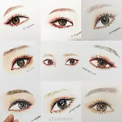 三十五种彩铅眼睛的画法参考
.
不同色彩的素描人物五官绘画，
.
画素描头像与人物速写必备参考
.
goodeyedear ​​​​