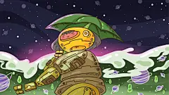 唯美手绘高端大气宇宙航天卡通插画