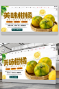 美味柑橘水果促销宣传展板 海报