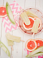 fruity deliciousness: melon popsicles & grapefruit slices