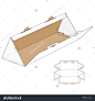 Triangular Box With Die Cut Template And Layout Stock Vector Illustration 343237721 : Shutterstock