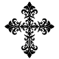 Baroque Cross - Black - Pool Mosaic